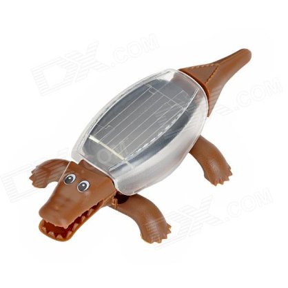 Educational Solar Powered Crocodile Robot Toy - Brown