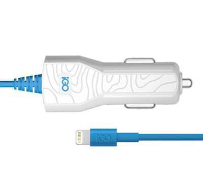 Sạc trên ô tô kèm dây Lightning 1.2 m cho iPhone, iPad, Smartphone, Tablet / iGo Car Charger with Lightning Connector 