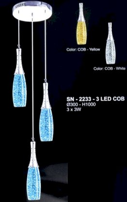 Đèn thả pha lê Sano SN 2233 - 3 LED COB