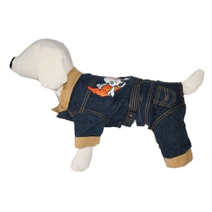 Denim & Leather Dog Outfit