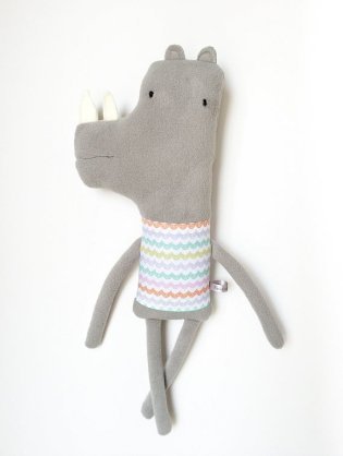 Plush Rhino Friend- Finkelstein's Center Handmade Creature Toy