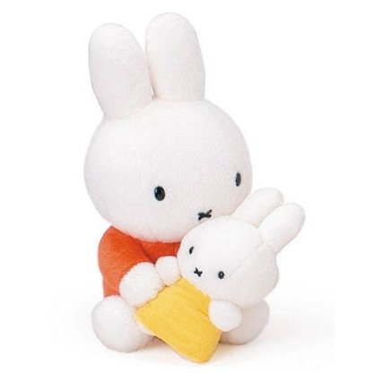 8" tall Dick Bruna Miffy plush with a baby Miffy doll