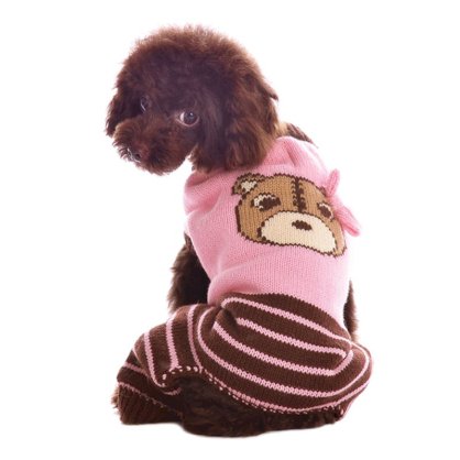 Bear Sweater Dog Jumper by Dogo - Pink
