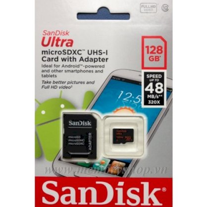 Micro SDXC Sandisk Class 10 Ultra 320X 48Mb/s - 128GB