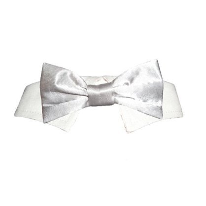 Satin Dog Bowtie Collar - Silver