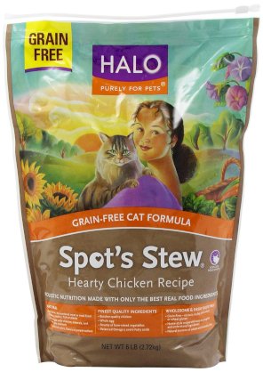 Halo, Purely for Pets Spot's Stew Natural Dry Grain-Free Cats Food, Hearty Chicken, 6-Pound Bag