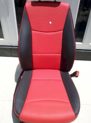 Ghế da ô tô phối màu đỏ đen PK01