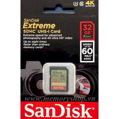 SDHC Sandisk Class 10 - Extreme 400X 32GB