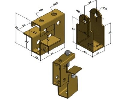 Kẹp xà gồ treo ty ren Hùng Cường M8 (KHC01)