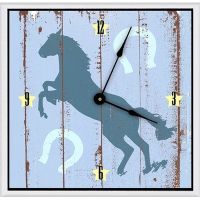 Green Leaf Art Cowboy's Horse 11" Art Wall Clock