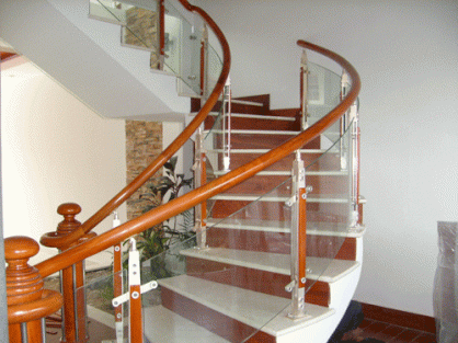 Cầu thang gỗ hiên đại Mộc Phan Đăng MPD6
