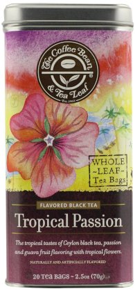 The Coffee Bean & Tea Leaf, Tea, Hand-Picked Tropical Passion, 20 Count Tin