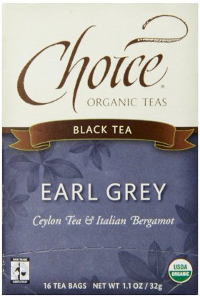 Choice Organic Earl Grey Tea, Black Tea, 16-Count Box 1.1 Oz (Pack of 6)
