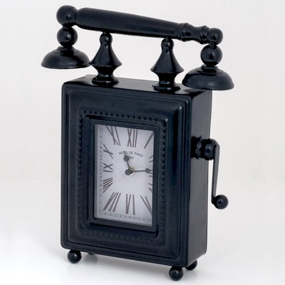 Ashton Sutton Phone Shaped Metal Case Table Clock