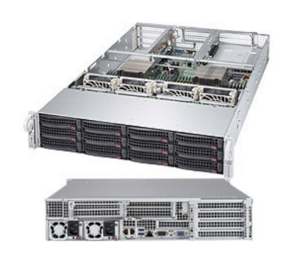 Server Supermicro SuperServer 6028U-TR4+ (Black) (SYS-6028U-TR4+) E5-2620 v3 (Intel Xeon E5-2620 v3 2.40GHz, RAM 4GB, 1000W, Không kèm ổ cứng)