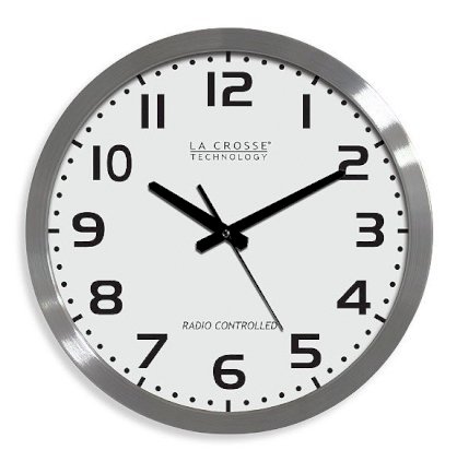 La Crosse Technology 16-Inch Atomic Wall Clock with White Dial