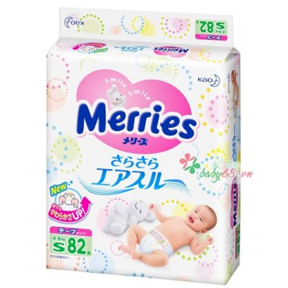 Bỉm cho bé Merries S82 Nhật Bản