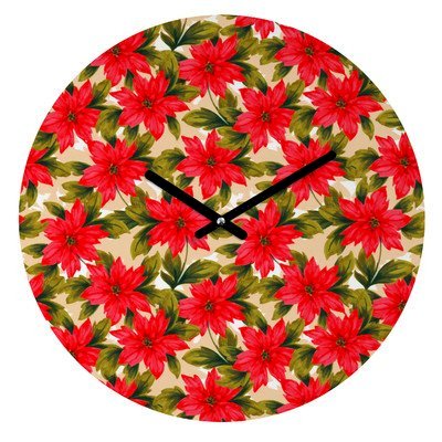 DENY Designs Aimee St Hill Poinsettia Wall Clock