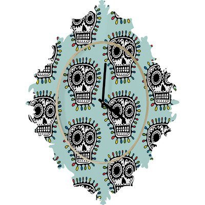 DENY Designs Andi Bird Sugar Skull Wall Clock