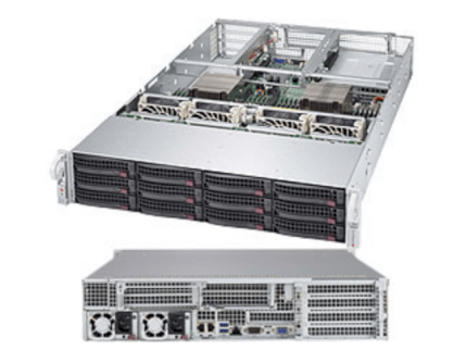 Server SuperServer 6028U-TRT+ (Black) (SYS-6028U-TRT+) E5-2697 v3 (Intel Xeon E5-2697 v3 2.60GHz, RAM 32GB, 1000W, Không kèm ổ cứng)