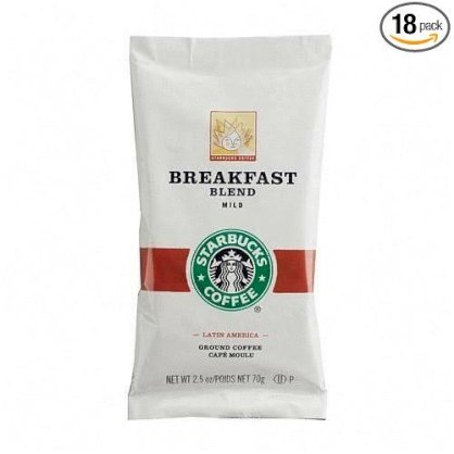 Starbucks Breakfast Blend Coffee, 2.5 oz. Bag, 18 Bags/Box (SBK259515) Category: Beverages