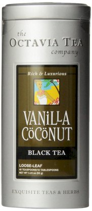 Octavia Tea Vanilla Coconut (Black & Red Tea) Loose Tea, 3.23-Ounces Tins (Pack of 2)