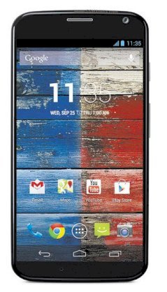 Motorola Moto X XT1058 16GB Black front Leather Navy Blue back for AT&T