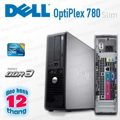 Máy tính Desktop DELL OptiPlex 780 E8300 (Intel Core 2 Duo E8300 2.83Ghz, Ram 1GB, HDD 80GB, VGA Onboard, PC DOS, Không kèm màn hình