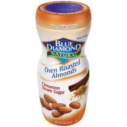 Blue Almonds Oven Roasted Cinnamon Brown Sugar 8OZ (Pack of 12)