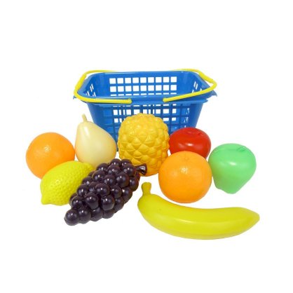 Little Big World Children Play Food Fruit Set (9-Piece), Blue/Red/Yellow/Orange/Green