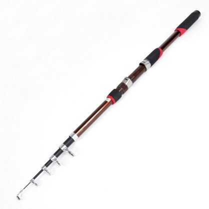 Extended 6 Sections Black Dark Brown Carbon Fiber Fishing Pole Rod 2.6M Meters