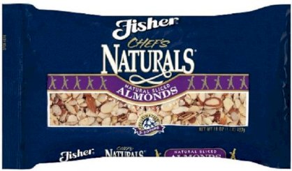 Fisher Almonds, Natural Sliced, 16-Ounce Packages (Pack of 2)