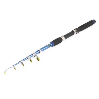 Portable Retractable 6 Sections Black Blue Carbon Fiber Fishing Pole Rod 6.9Ft
