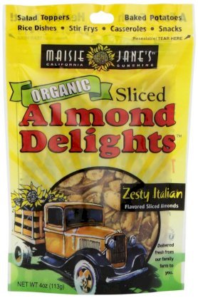 Maisie Jane's Organic Sliced Zesty Italian Almond Delights, 4-Ounce Packages (Pack of 6)