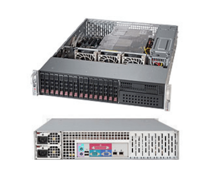 Server Supermicro SuperServer 2028R-C1R4+ (Black) (SYS-2028R-C1R4+) E5-2620 v3 (Intel Xeon E5-2620 v3 2.40GHz, RAM 8GB, 920W, Không kèm ổ cứng)