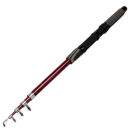 1.7M Length Red Carbon Fiber Shell 5 Section Telescoping Fishing Pole Rod