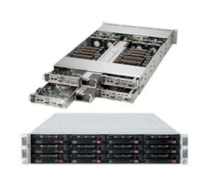 Server Supermicro SuperServer 6028TR-HTR (Black) (SYS-6028TR-HTR) E5-2620 v3 (Intel Xeon E5-2620 v3 2.40GHz, RAM 8GB, 1600W, Không kèm ổ cứng)