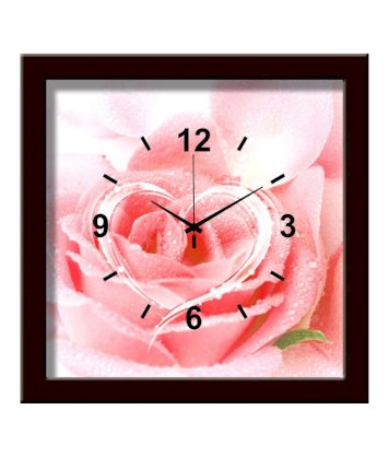 Artjini Pink Rose Wall Clock