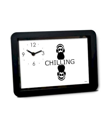 Bluegape White And Black Plastic Eduhive Creative Studio Just Chilling Table Clock