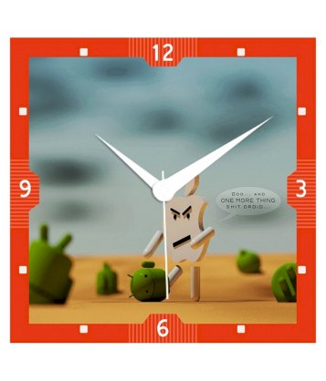 Shopkeeda Blue & Brown Engineering Wood One More Thing Wall Clock