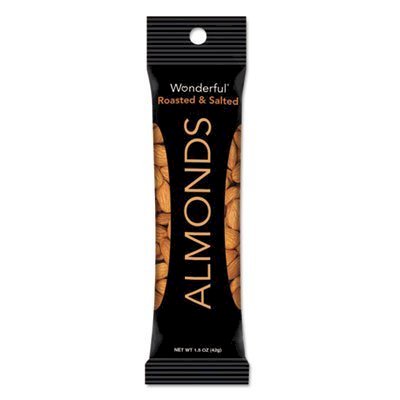 Wonderful Snack Almonds Roasted & Salted - 1.5 Ounce Bags (6 Pack) For Small Storage Spaces!