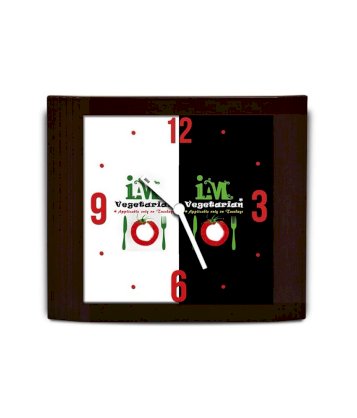 Bgfanstore Indian Logic I Am Vegetarian Wall Clock