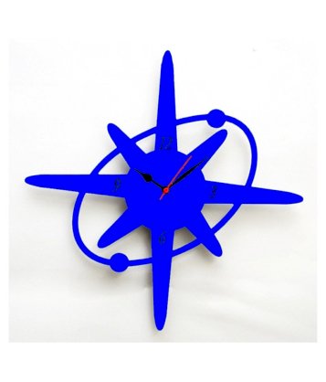 Panache Blue Mdf Wood Star Shaped Wall Clock