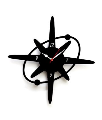 Panache Black Mdf Wood Star Shaped Wall Clock