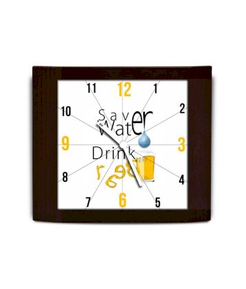 Bgfanstore Creative Studio Save Water Drink Beer Wall Clock