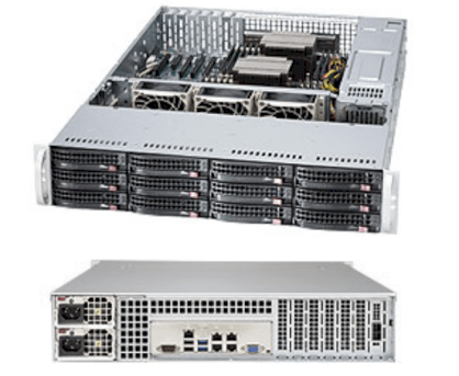 Server SuperServer 6028R-E1CR12N (Black) (SSG-6028R-E1CR12N) E5-2687W v3 (Intel Xeon E5-2687W v3 3.10GHz, RAM 16GB, 920W, Không kèm ổ cứng)