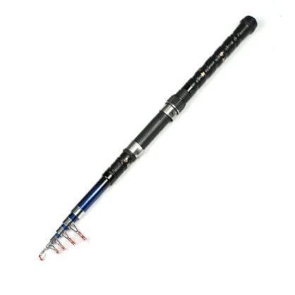 Black Nonslip Handle Line Guide 6 Sections Telescopic Fishing Pole Rod 1.8M
