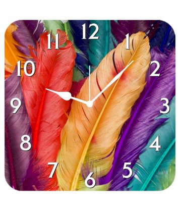 Furnishfantasy Colorful Feather Wall Clock