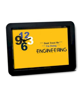 Bluegape Yellow Plastic Engineering Table Clock