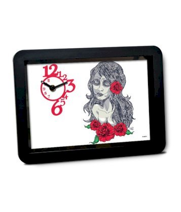 Bluegape White Plastic Dead Girl Table Clock